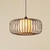 Image de Suspension Lindby Davella, Ø 50 cm, bambou, textile