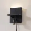 Image de Applique murale LED Lindby Auden, noir, fiche, station de recharge
