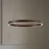 Image de Suspension LED Lucande Yonam, Ø 60 cm, à 1 lampe, marron, CCT