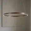 Image de Suspension LED Lucande Yonam, Ø 80 cm, à 1 lampe, marron, CCT