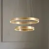 Image de Suspension LED Lucande Yonam, Ø 60 cm, à 2 lampes, dorée, CCT