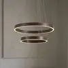 Image de Suspension LED Lucande Yonam, Ø 60 cm, à 2 lampes, marron, CCT