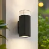 Image de Applique d'extérieur Lindby Halvar, noir, 20 cm, 2 x GU10, IP65