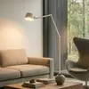 Image de Lampe sur pied Lucande Silka, 216 cm, beige, réglable, E27