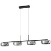 Image de Lucande LED Suspension en verre Martis à intensité variable (Moderne) Noir Verre e. a. pour Salon & Salle manger (à 4 lampes,), Luminaire Lampe plafond Plafonnier