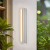 Image de Applique d'extérieur LED Lucande Melira, longueur 60 cm, gris clair