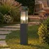 Image de Bornes lumineuses Lindby Peldar, anthracite/rainurée, 80 cm