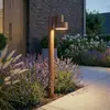 Image de Bornes lumineuses LED Lucande Elune, marron, IP44, hauteur 77 cm