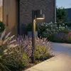 Image de Bornes lumineuses LED Lucande Elune, noires, avec capteur, IP44, 77 cm