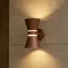 Image de Applique d'extérieur LED Lucande Meravi, marron, à 2 lampes, IP44