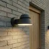 Image de Applique d'extérieur LED Lucande Moena, noire, en métal, IP44