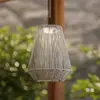 Image de Lampe suspendue solaire à LED Lindby Austas, grise, Ø 32 cm, USB, IP54