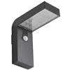 Image de PRIOS Applique murale solaire LED extérieure en noir, transparent, lampe d'extérieur IP44 résistante aux éclaboussures, 3000 K, blanc chaud, en aluminium, avec interrupteur pour balcon, terrasse