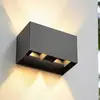 Image de Applique d'extérieur LED Lindby Nivar, angulaire, noire, 20 cm, IP54