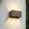 Image de Applique d'extérieur LED Lindby Nivar, angulaire, couleur rouille, 20 cm, IP54