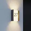 Image de Applique d'extérieur LED Lindby Selqa, numéro de maison, anthracite, IP65