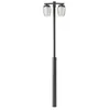 Image de Lucande Lampadaire extérieur Chandan (Moderne) en Gris Métal (à 2 lampes, E27) Candélabre luminaire d’extérieur