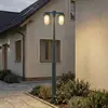Image de Luminaire d'extérieur Lucande Chandan, hauteur 215 cm, anthracite, à 2 lampes