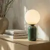Image de Lampe de table Lindby Lennes x Eva Söllner, verte, marbre, Ø 20 cm