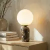 Image de Lampe de table Lindby Lennes x Eva Söllner, marron, marbre, Ø20cm
