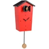 Image de KOOKOO Birdhouse Rouge, Coucou Moderne avec Chants des 12 Oiseaux ou Coucou