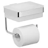Image de Sattie Porte-papier toilette avec boîte à lingettes humides - Universel, chromé, brillant, 12 x 15 cm, 600 g