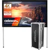 Image de celexon Écran de projection sur cadre pliable rétroprojection Mobile Expert 190" | 406x254cm 16:10 | sur pied pour intérieur & plein air | pour vidéoprojecteurs 4K Full HD | valise à roulettes incluse