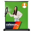 Image de celexon écran Vert Mobile Pull-Up Chroma-Key 90" | 150x180 cm 5:6 | Fond Photo-vidéo pour visioconférences, contenus Tiktok et Streams Gaming | Support Enroulable léger avec mécanisme à Ciseaux