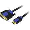 Image de LogiLink CHB3102 Câble HDMI V1.4 avec Ethernet vers DVI Mâle/Mâle 2 m + Colour box avec Logo Noir