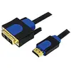 Image de LogiLink CHB3103 Câble HDMI V1.4 avec Ethernet vers DVI Mâle/Mâle 3 m + Colour box avec Logo Noir