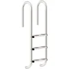 Image de Zelsius Echelle de Piscine à 3 marches en Acier Inoxydable V2A | 50 x 26,5 x 132 cm - Argent | avec Protection antidérapante | Escalier de Piscine