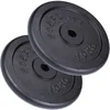 Image de ScSPORTS® Disques Musculation - Set 15/20/30/40/60kg, en Fonte, Ø 30/31mm, Adapté au Sol, Noir - Jeu Poids, Plaques pour Haltères, Fitness, Entraînement (30kg (2 x 15))