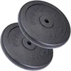 Image de ScSPORTS® Jeu Disques d'Haltères - Plaques de 20/25/30kg, Ø 30/31mm, en Fonte, Noir - Set Poids, Fitness, Musculation (60kg (2 x 30))
