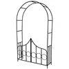 Image de TecTake Arceau à rosiers Tuteur Colonne de Jardin Arche à rosiers avec la porte