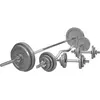 Image de Set d'haltères complet avec disques en fonte + barres 108 kg