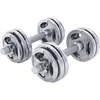 Image de Gorilla Sports® Lot de 2 haltères - 30 kg - 4 x 1,25 kg - Poids : 8 x 2,5 kg - Disques d'haltères en Fonte - 30 mm - avec 4 fermoirs en étoile - Poignée moletée - Antidérapante - Noir/argenté