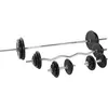 Image de Gorilla Sports Set d'haltères Complet 108 Kg, Fonte revêtement Caoutchouc + Barres
