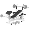 Image de GORILLA SPORTS® Banc de Musculation Multifonction - Set d'Haltères 108kg, Réglable, Support de Barres, Poulie, Butterfly, Poids en Fonte/Chrome/Plastique - Banc d'Haltérophilie, Pliable, Entrainement