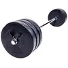 Image de Gorilla Sports Set d'haltère de 38 KG (avec Barre Longue de 120 cm et disques Plastique)