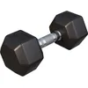 Image de GORILLA SPORTS Hexagon Haltères courts, poids 2 à 50 kg, avec/sans étagère, fonte caoutchoutée, antidérapante, poignée moletée, chromée, noire, haltères hexagonales, Dumbbell, musculation, fitness