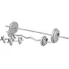 Image de Kit d'haltères de 105,5kg barre longue de 170cm, barre curl de 120cm et deux barres courtes avec stop disques inclus