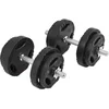 Image de Gorilla Sports Lot d'haltère, gripper, revêtement en plastique, 20 kg, 30 mm avechaltères 4 x 2,5Kg et 4 x 1,25kg, 2 barres d'haltères, 4 vis