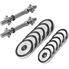 Image de GORILLA SPORTS® Set d'Haltères Courts - 27,5kg, Disques Poids 6x1,25kg, 6x2,5kg, avec 2 Barre Ø 30mm, Poignée Moletée, 4 Fermeture Étoile, en Chromée - Ensemble Haltère Court, Kit Musculation, Fitness