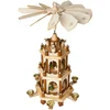 Image de BRUBAKER Pyramide de Noël en Bois - Figurines peintes à la Main - 3 Étages - Hauteur 45 cm