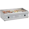 Image de Royal Catering Plancha Grill Électrique Double RCG 100G (Plaque 100 x 40 cm, 2 x 3 200 W, Surface de Cuisson Lisse Et Nervurée, 2 Zones de Chauffe Indépendantes, Pare-Projections, Gouttière)