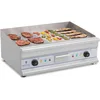 Image de Royal Catering Plancha Grill Électrique Double RCG 75G (Plaque 75 x 40 cm, 2 x 3 200 W, Surface de Cuisson Lisse Et Nervurée, 2 Zones de Chauffe Indépendantes, Pare-Projections, Gouttière)