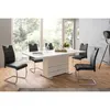 Image de Table extensible 6-8 personnes - Rectangulaire - Panneaux de particules mélaminés- Mantova - Blanc et alu - L 160- 200 x P90 x H75cm