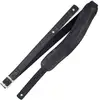 Image de Richter 1040 Croco Black Slim Deluxe Guitar Strap sangle de guitare en cuir avec rembourrage