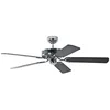 Image de Ventilateur de plafond Potkuri de Pepeo sans éclairage, en acier, pâles réversibles noires / noires rayées, 132 cm
