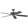 Image de Pepeo Ventilateur de plafond sans éclairage Potkuri, argent patiné, pâles réversibles noires / rayures, 132 cm